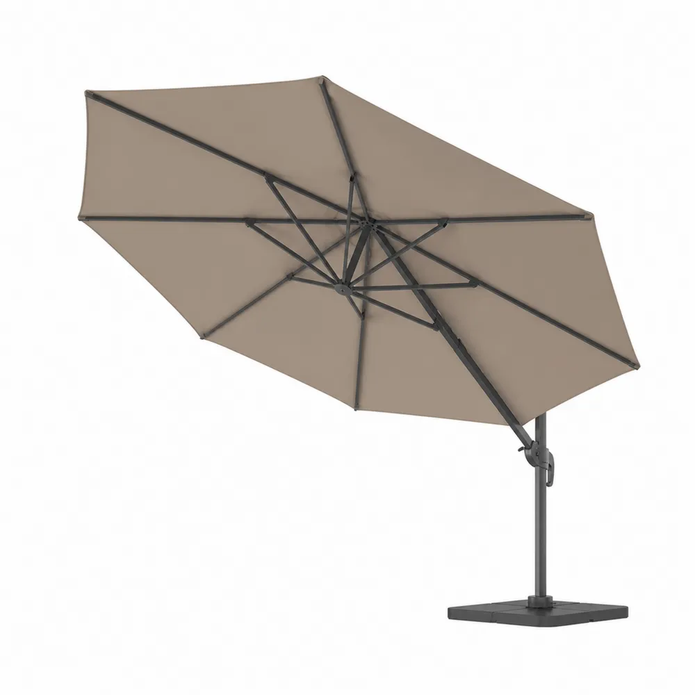 Ampelschirm 300 cm Metallgestell Taupe