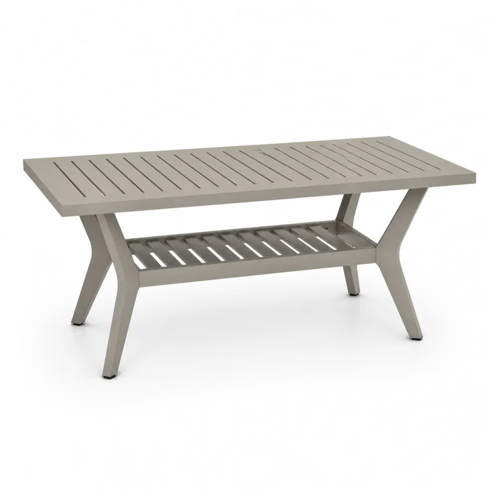 Garten-Esstisch Aluminium Grau 150x90x75 cm