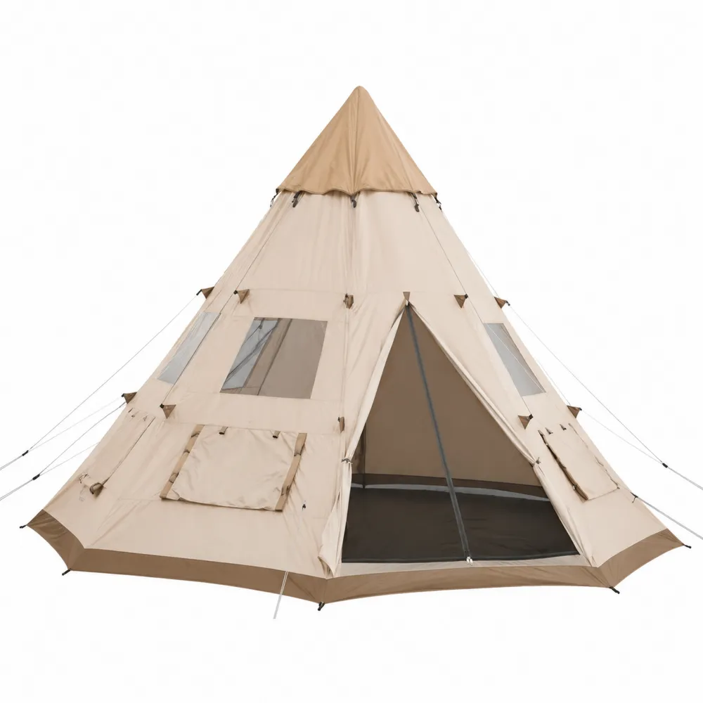 Tipi Zelt 6 Personen Beige Polyester Wasserdicht