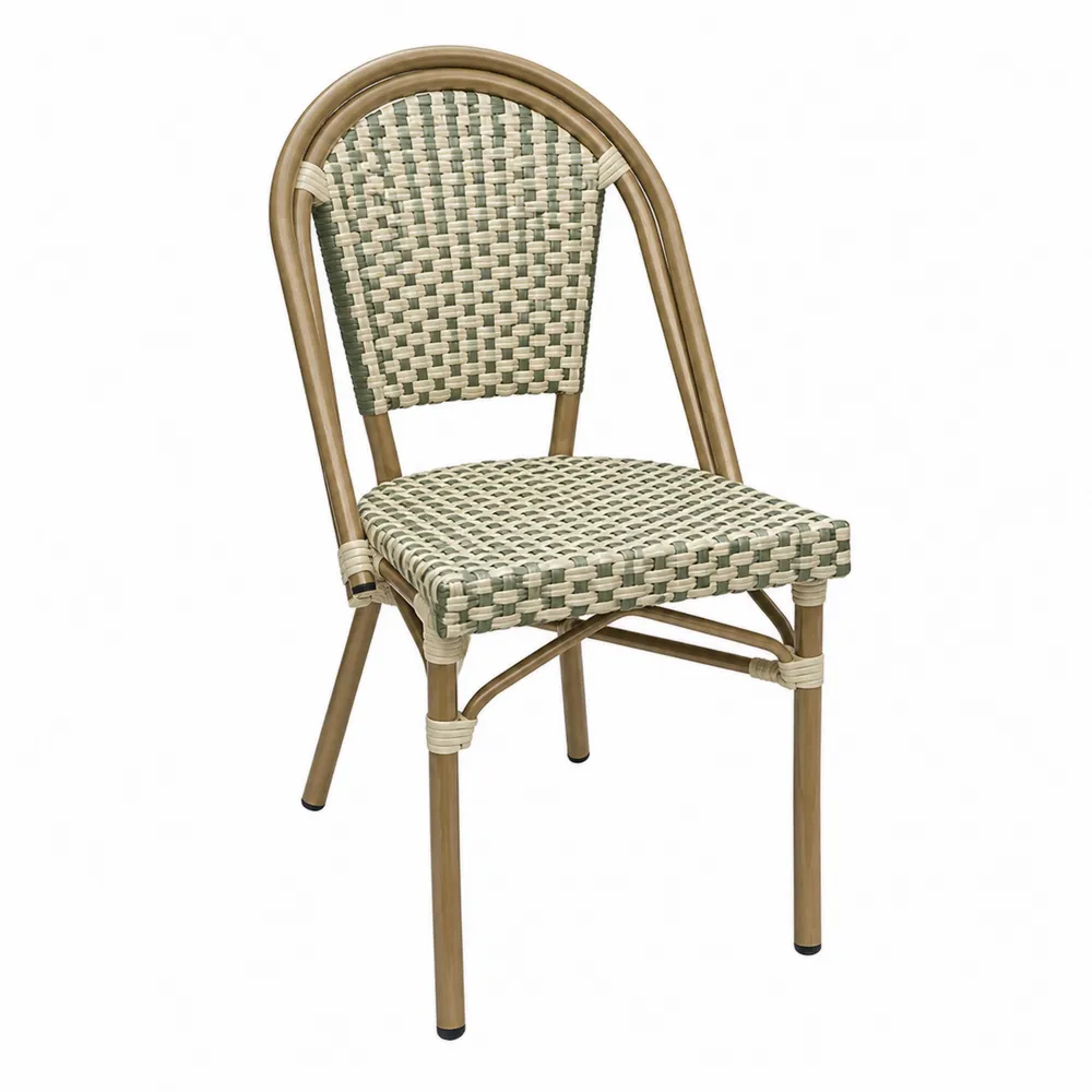 Gartenstuhl Aluminium mit Polyethylen-Geflecht Beige/Braun 45x57x89 cm