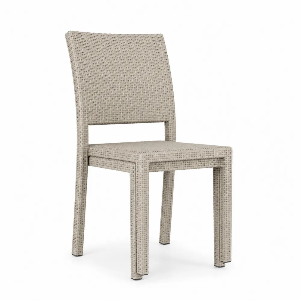 Polyrattan-Stuhl Beige 55x60x90cm