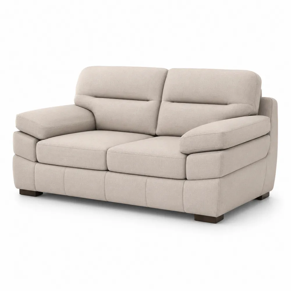 Zweisitzer-Sofa Beige Stoff 160cm