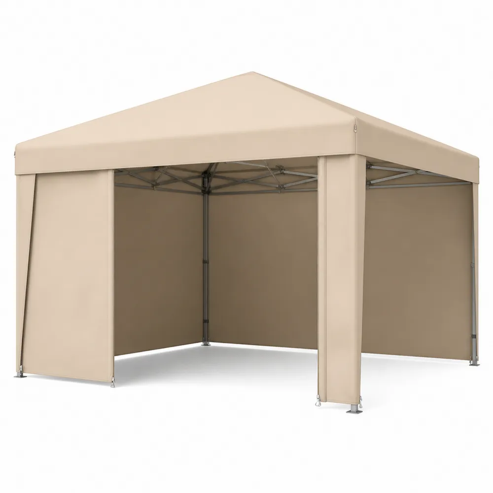 Pavillon 3x3m Stahl Polyester Beige