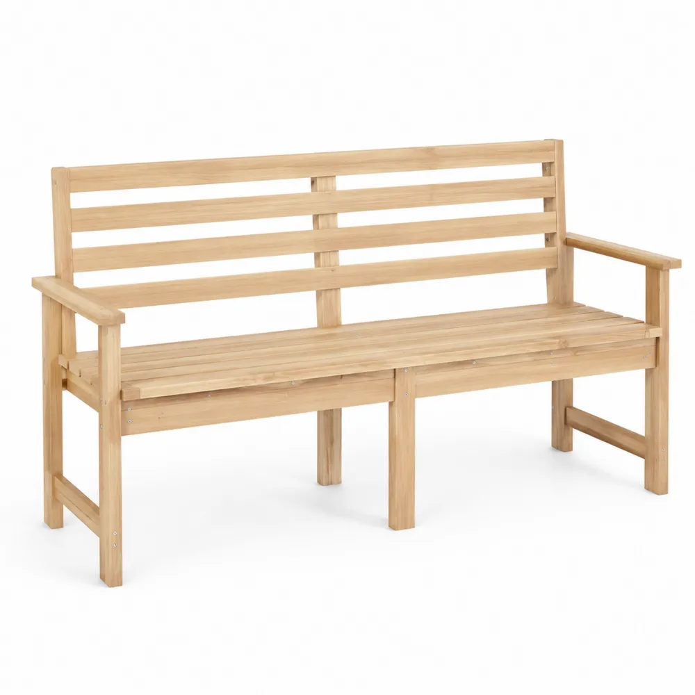Holzbank aus Teak mit Rückenlehne 160 cm