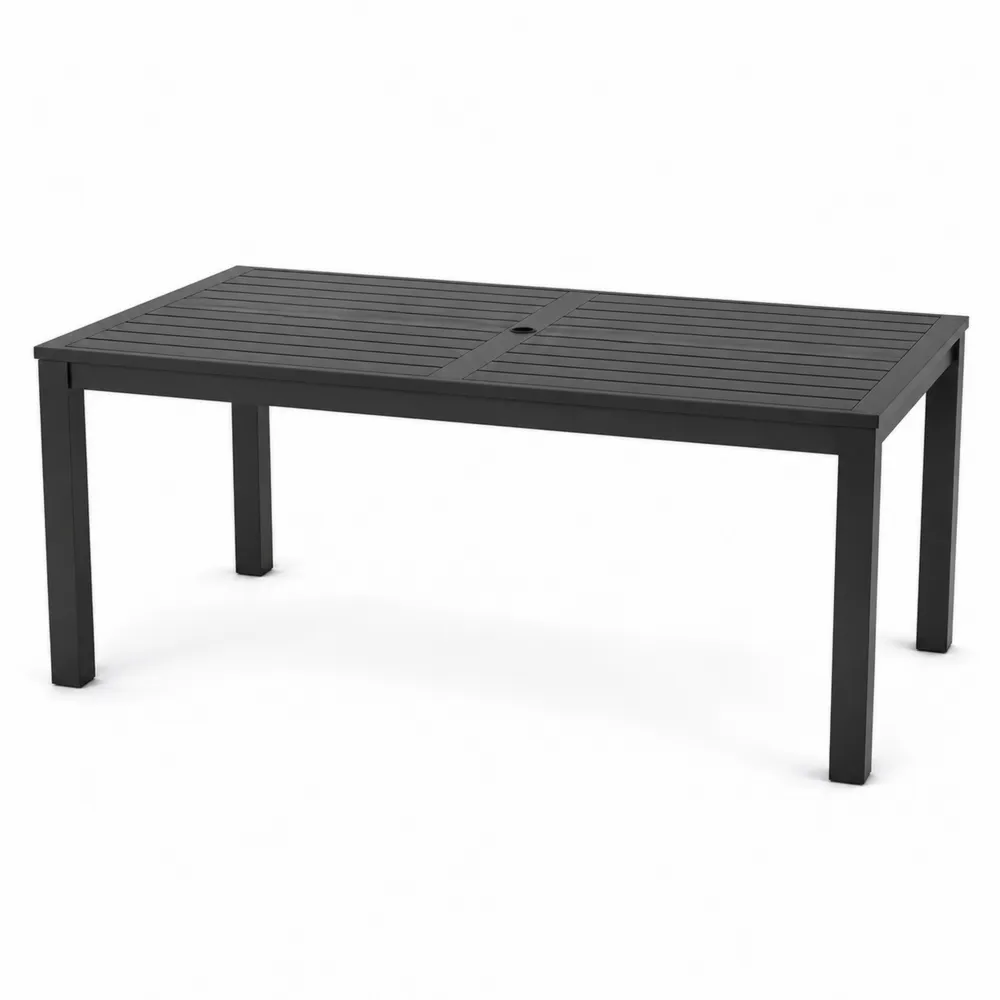 Gartentisch Aluminium Schwarz 150x90x75 cm