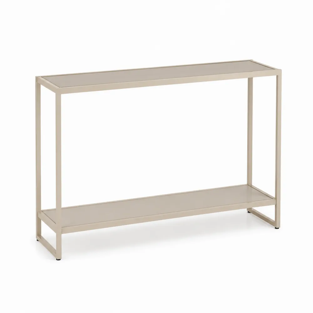 Konsolentisch aus Metall in Beige 120x30x80cm