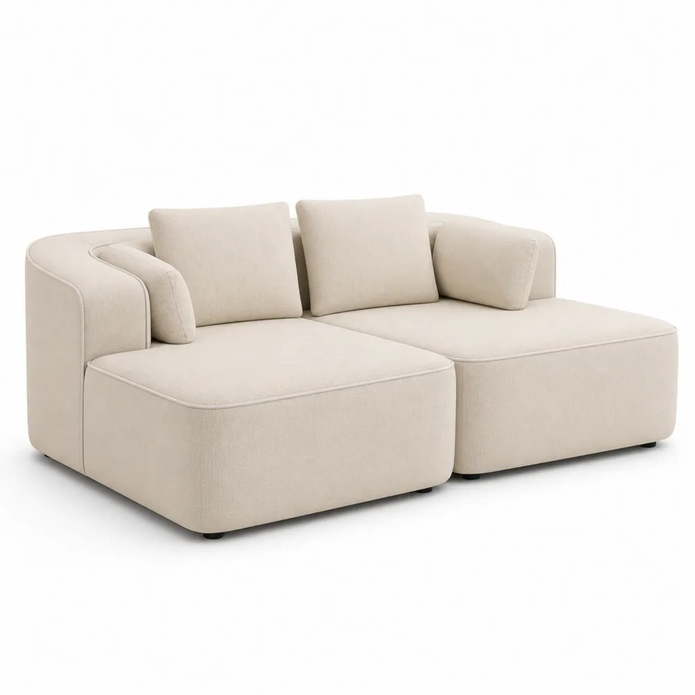 Modulares 2-Sitzer Sofa Stoff Beige