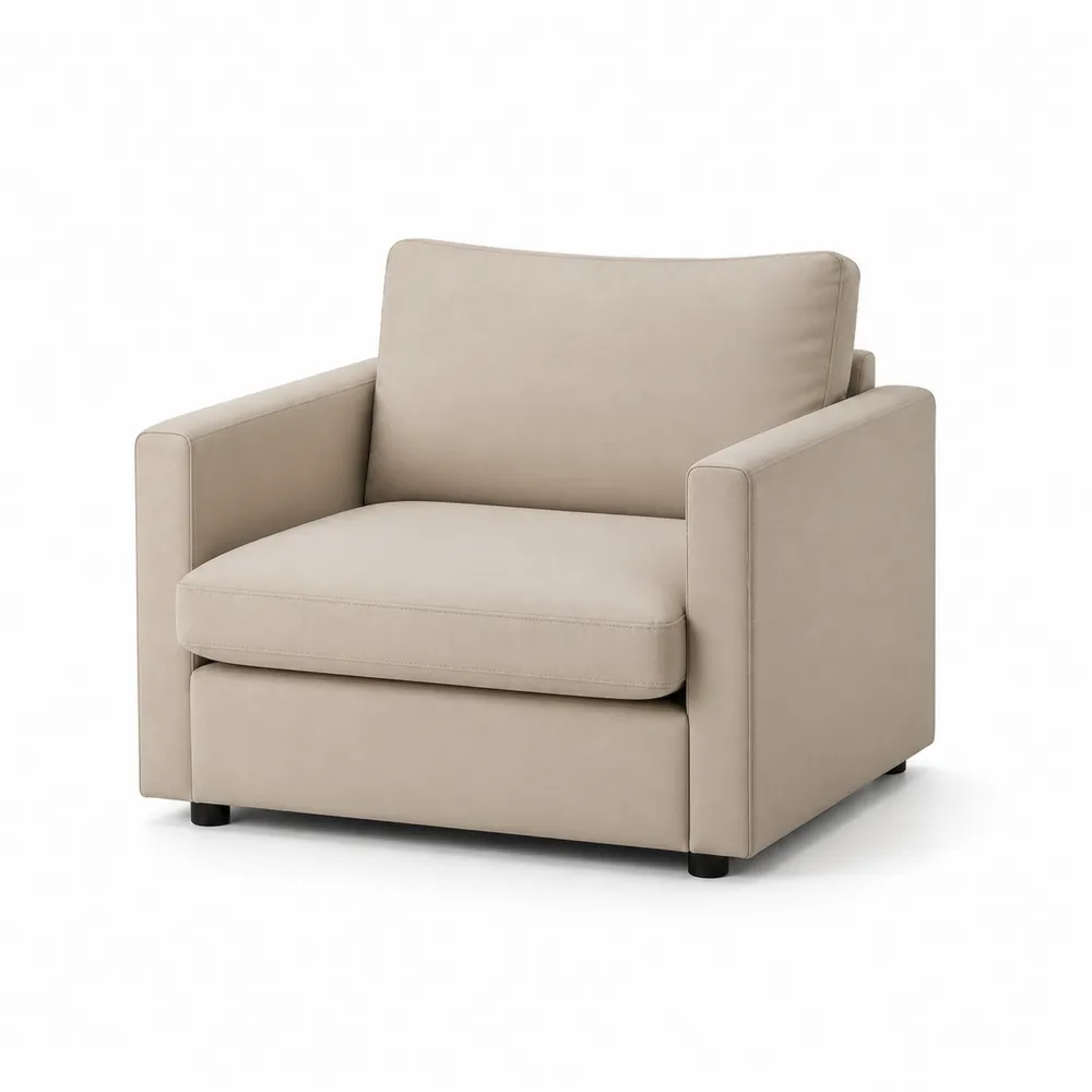 Einzelsessel Leder Beige