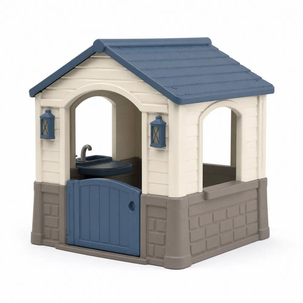 Kinder Outdoor Spielhaus aus Kunststoff mit Fenster und Tür, 90x110x115cm