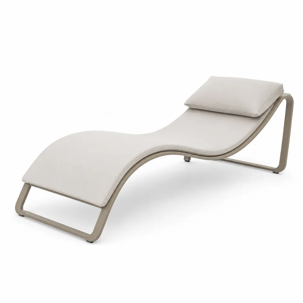 Sonnenliege Aluminiumrahmen Beige 200x70x40 cm