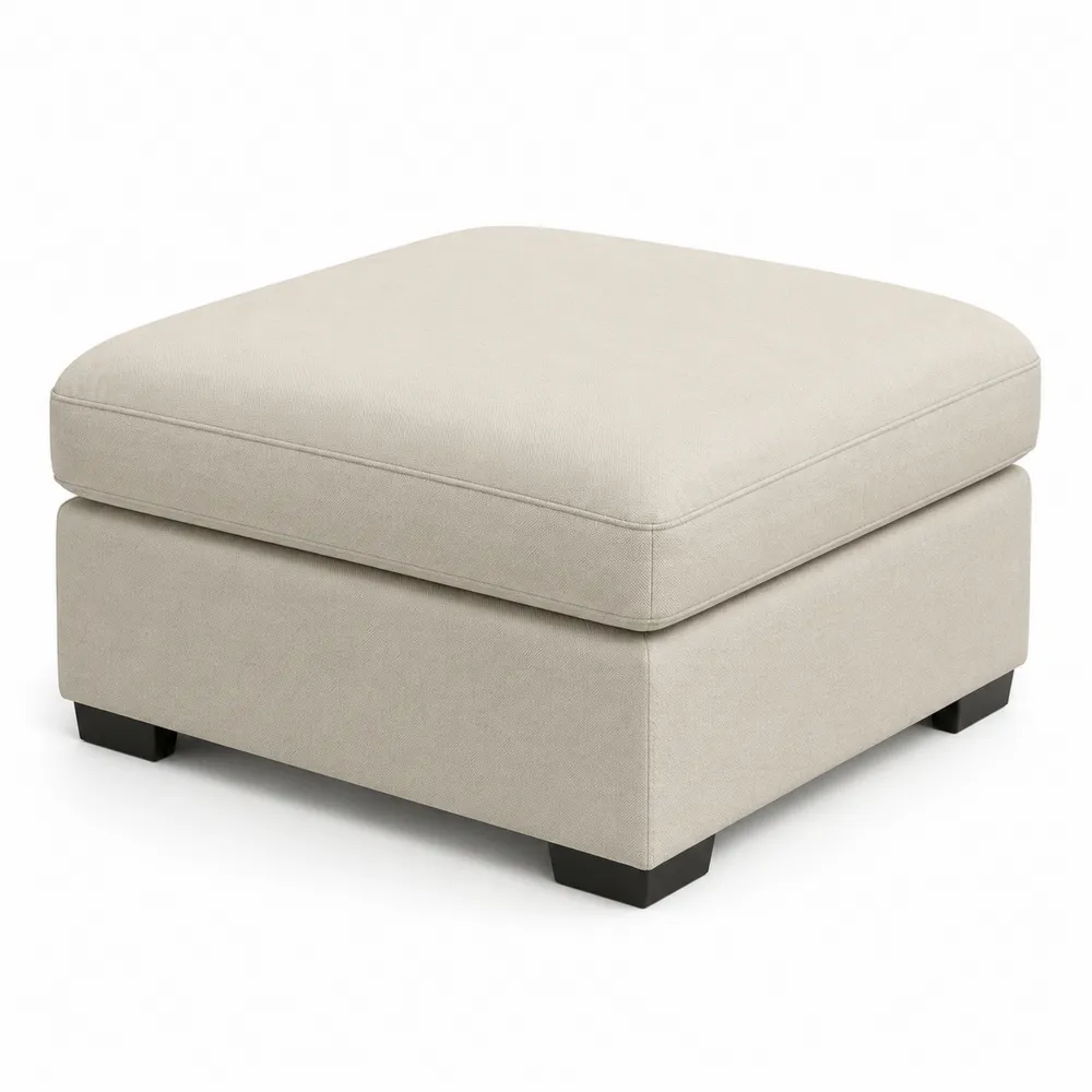 Beige Ottomane aus Baumwollmischung 75x75x42cm