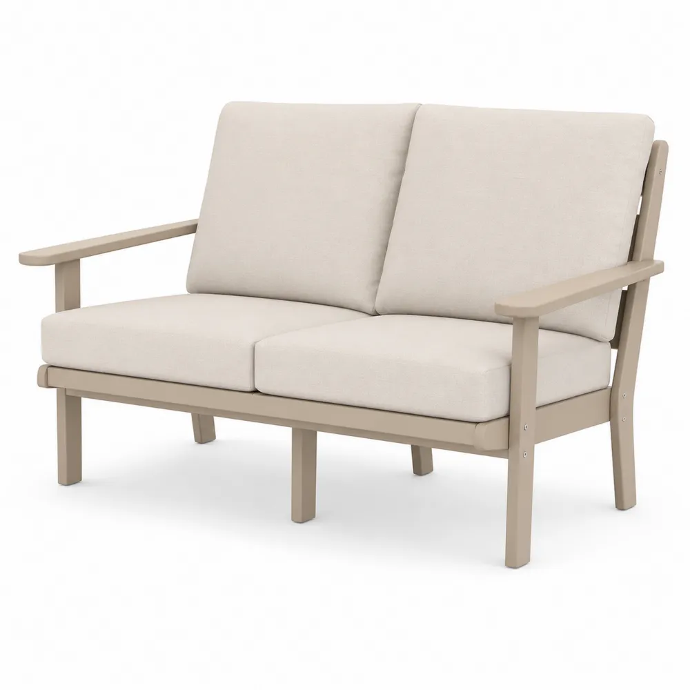 2-Sitzer Sofa Aluminium Beige
