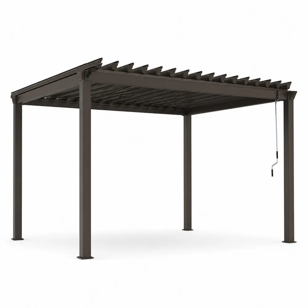Aluminium Pergola Braun 300x400 cm mit Kurbel