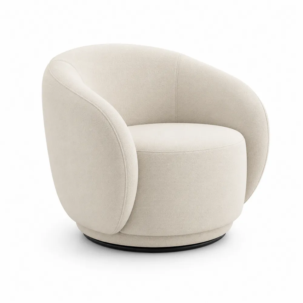 Drehbarer Stoffsessel Beige 80x75x75 cm