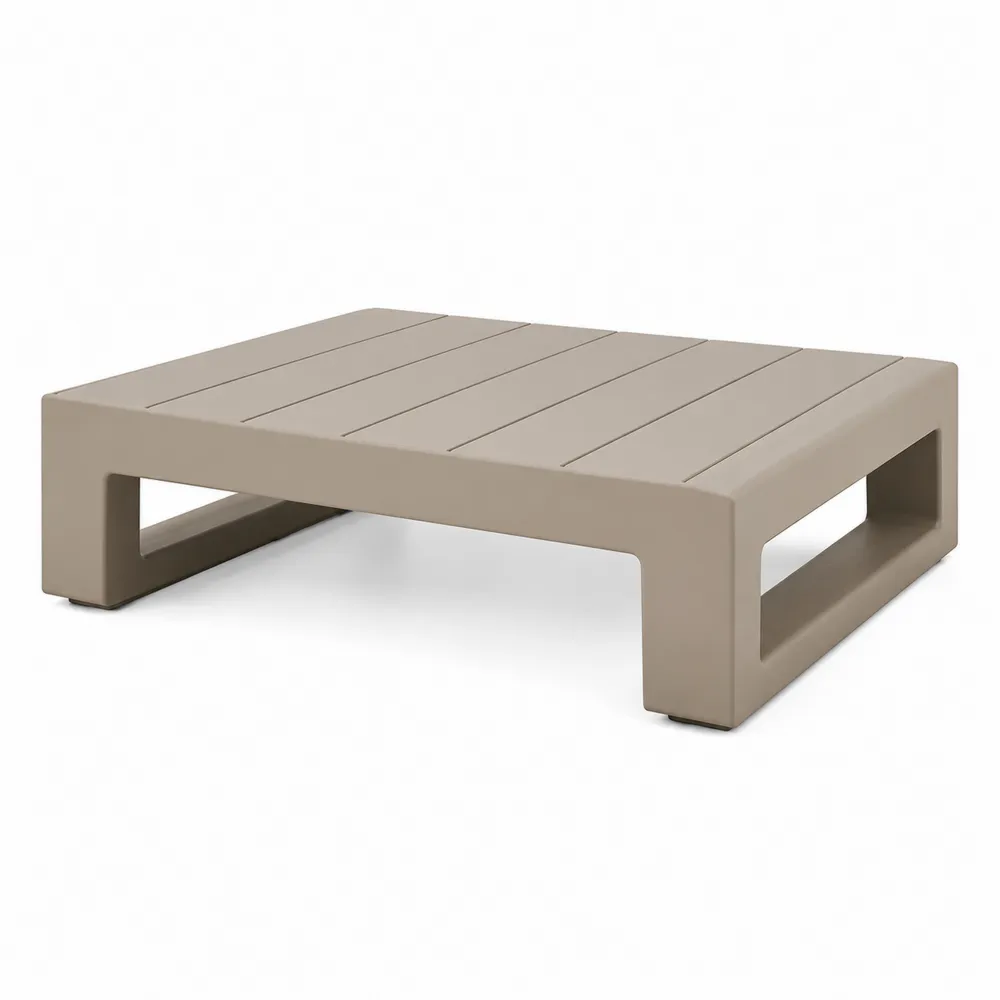 Beiger Couchtisch aus Kunststoff 80x80x20 cm