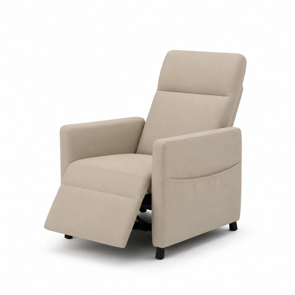 Liegesessel Stoff Beige Verstellbar
