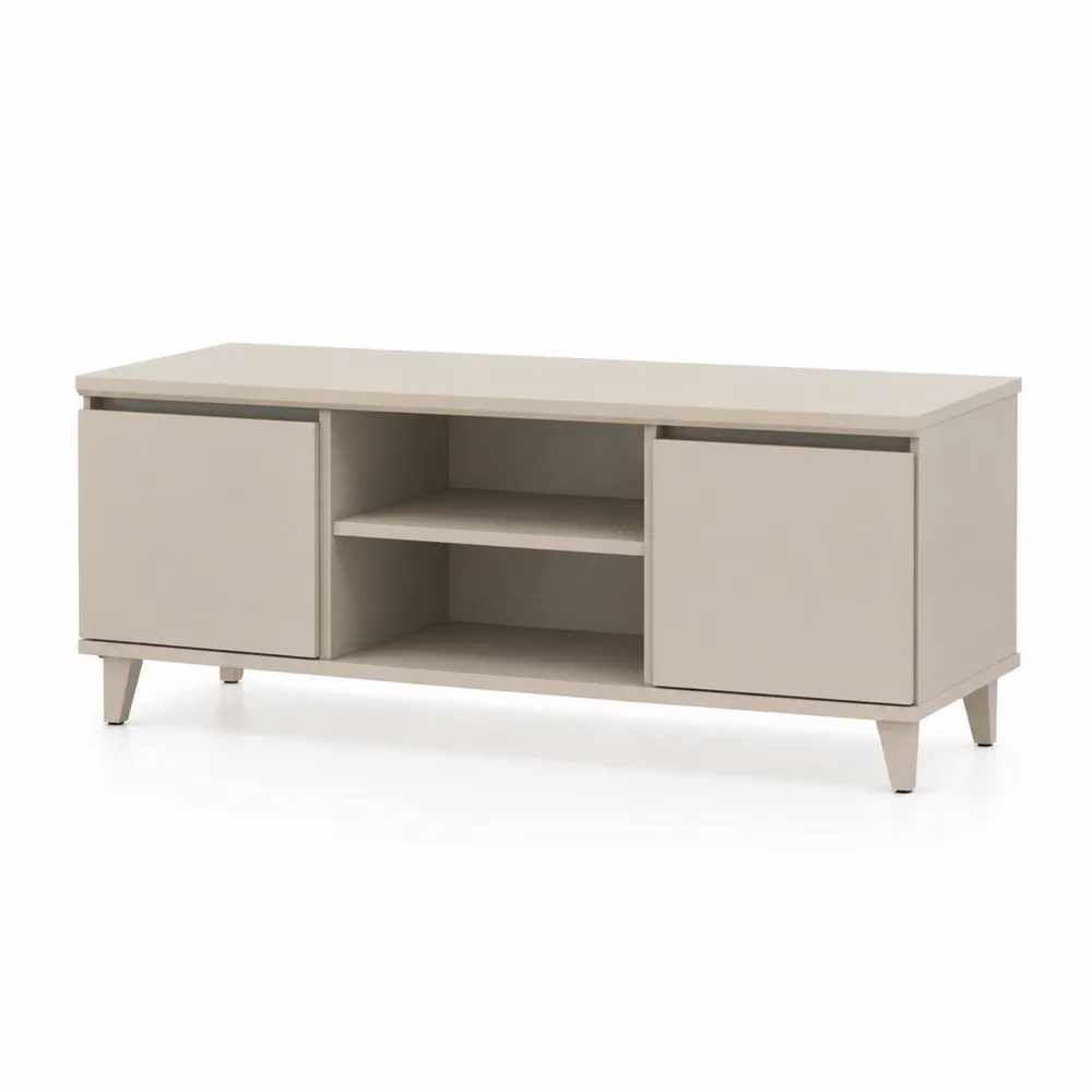 TV-Bank Holz Beige mit 2 Türen
