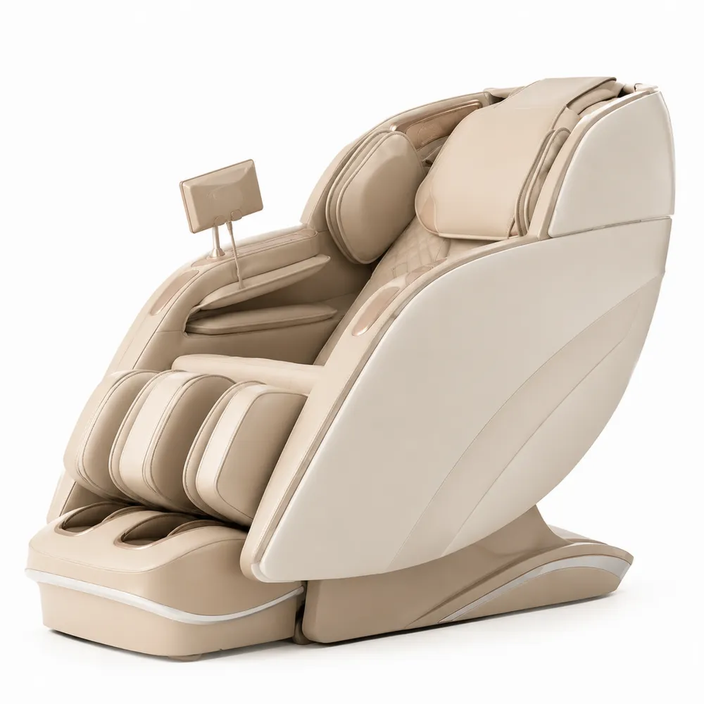 Massagesessel aus PU-Leder Beige Vollkörpermassage 155x86x120 cm