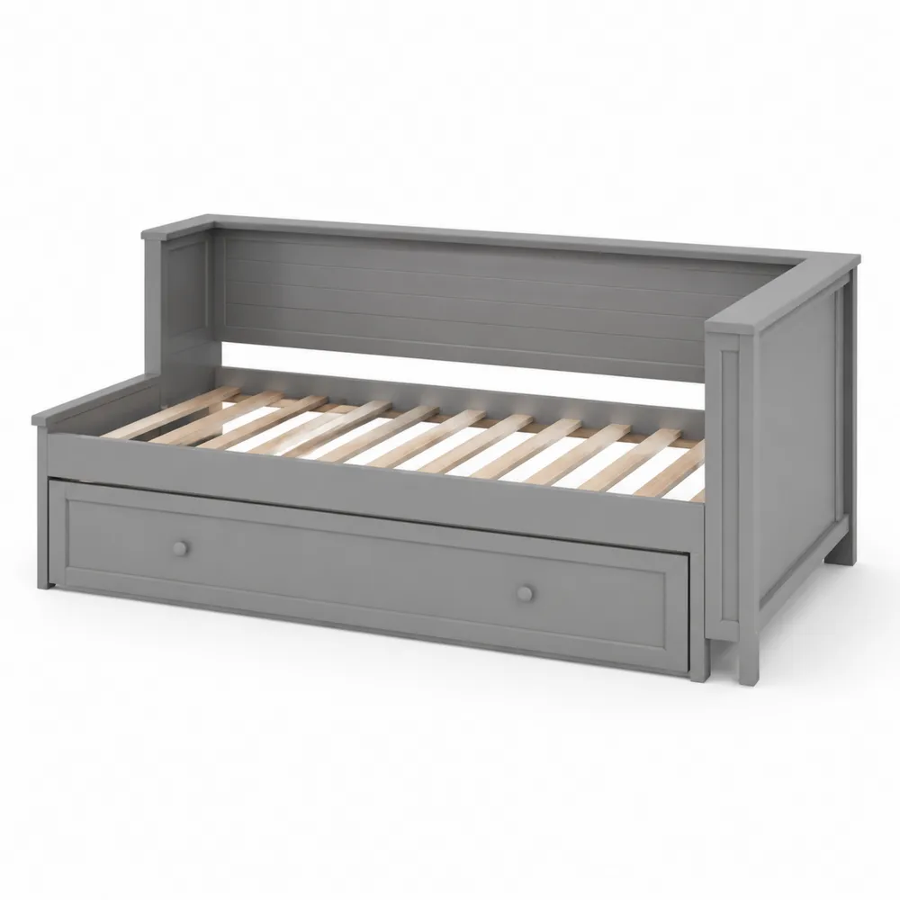 Holztagesbett mit Schublade in Grau 200 x 90 cm