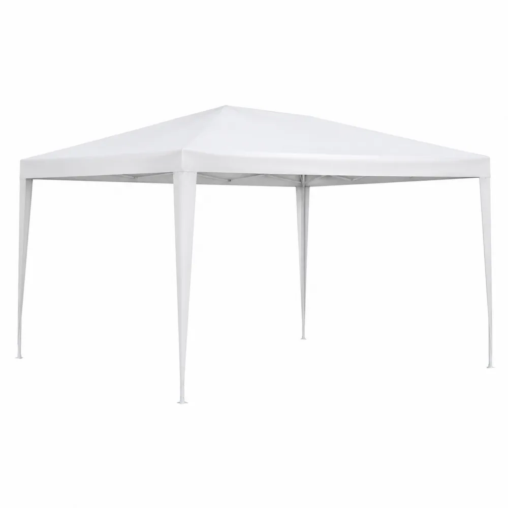 Gazebo Pieghevole da Esterno 3x3 m in Acciaio e Poliestere Bianco