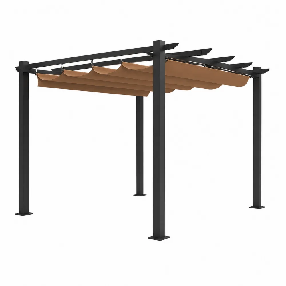 Pergola in alluminio con copertura retrattile 300x300 cm