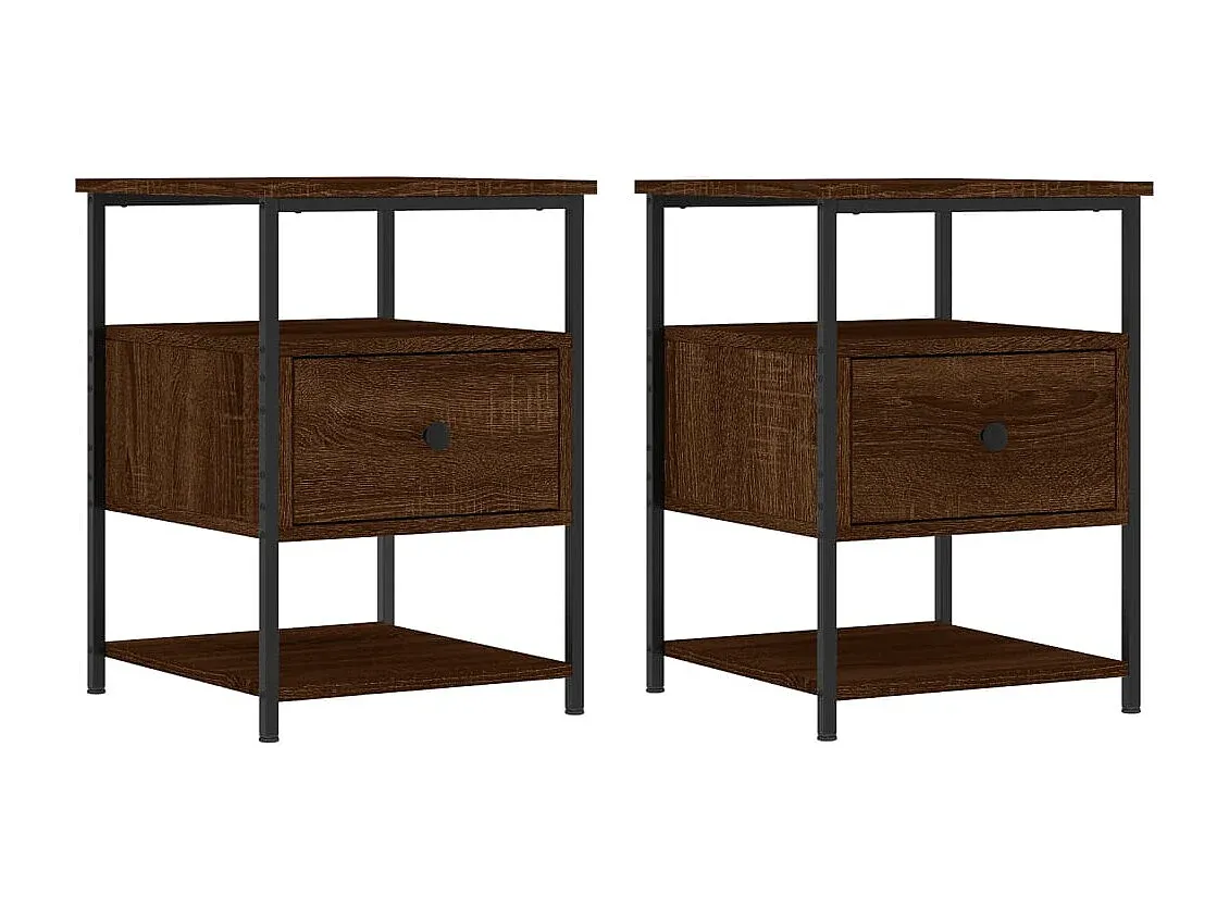 2er Set Nachttisch in Grau Sonoma 40x42x56 cm-decororise