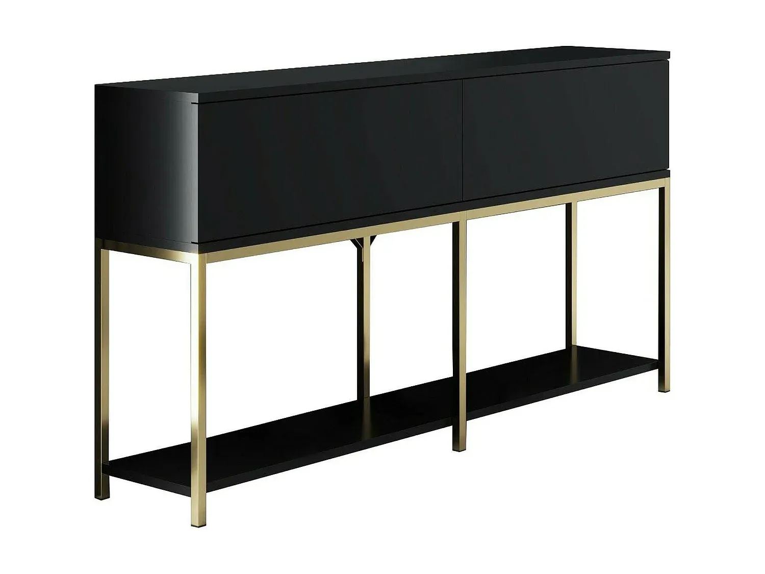 Moderne Wohnzimmerkommode Schwarz-Gold 150x30x80 cm-decororise