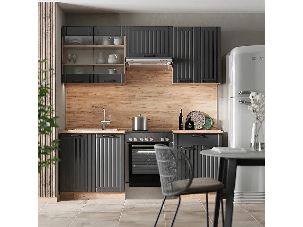 Moderne Küchenzeile aus Eiche 200x60x81.6-decororise