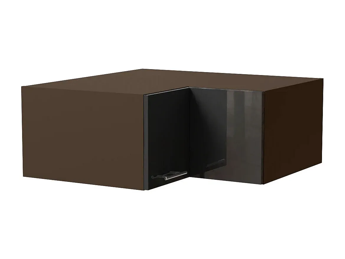Eckschrank für Küche in Hochglanzgraphit und Lavamatte-decororise