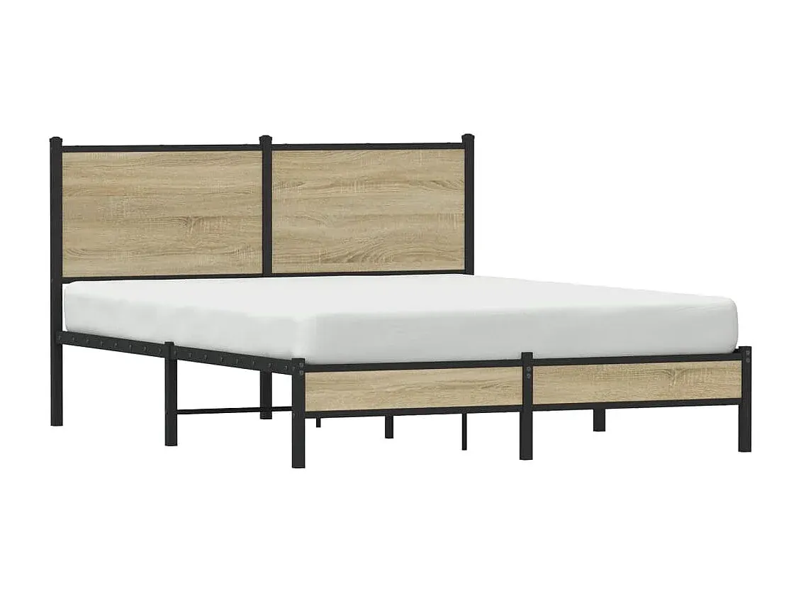 Metallbett 150x200 cm in Sonoma-Eiche Dekor-decororise