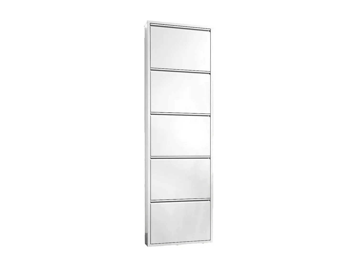 Moderner Metall-Schuhschrank mit Fünf Klappfächern, Weiß-decororise