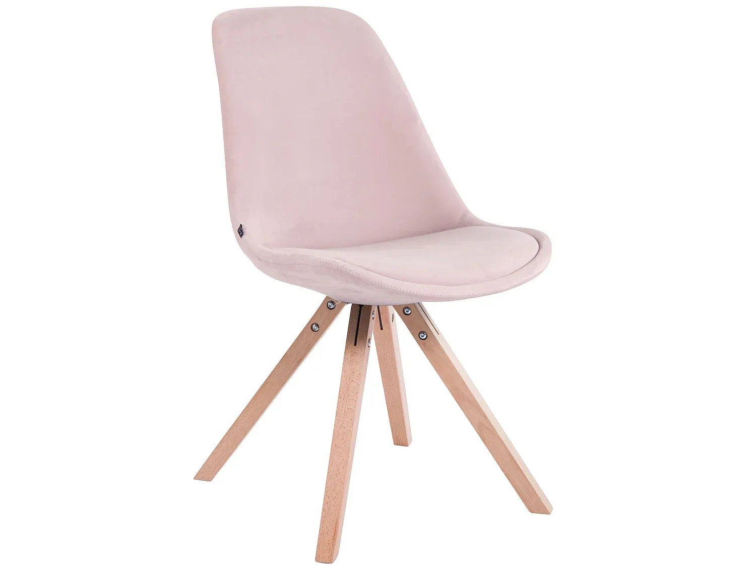 Eleganter Esszimmerstuhl aus Samt und Holz in Rosa-decororise