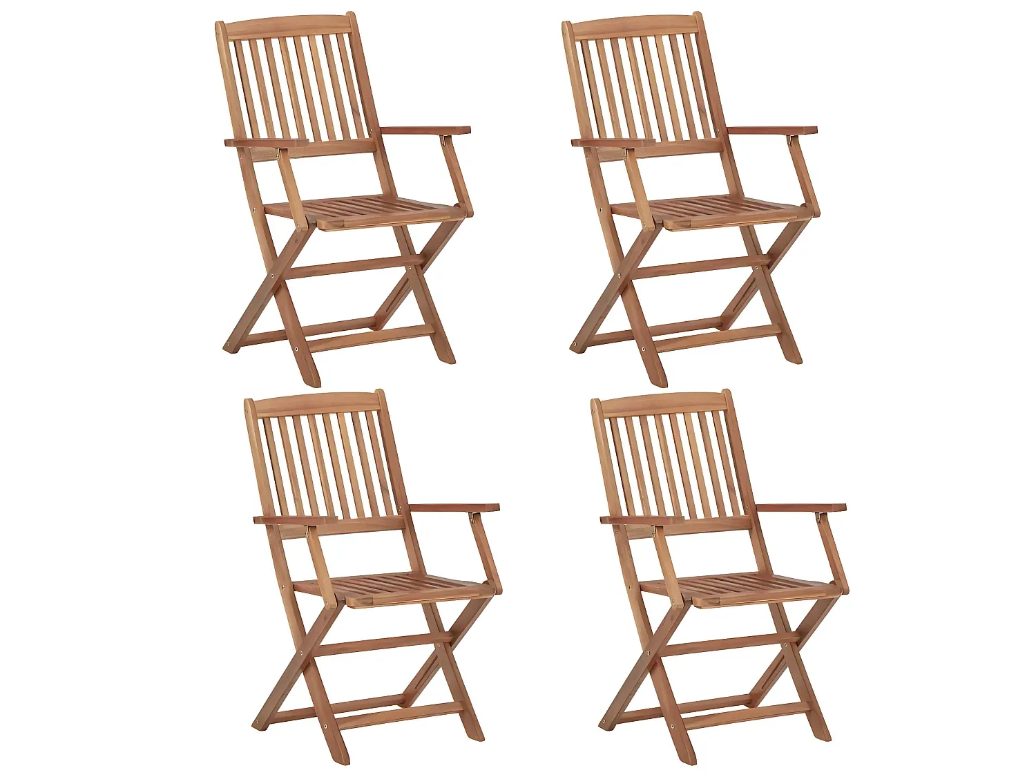 4er Set Klappbare Gartenstühle mit Kissen für Außenbereich-decororise