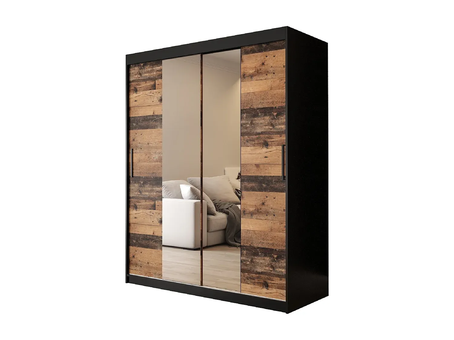 Vintage Kleiderschrank mit Schiebetüren-decororise