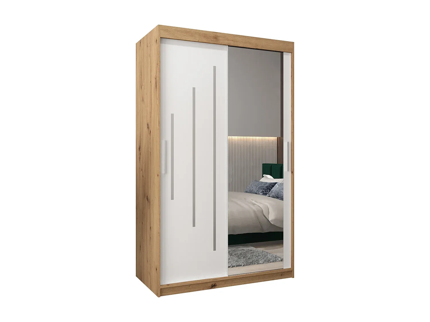 Moderner Schwebetürenschrank mit viel Stauraum, 2-türig-decororise