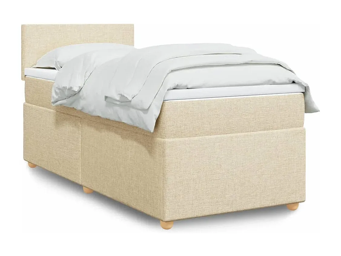 Komfortables Bett mit Matratze, cremefarben, 90x190 cm, Stoff-decororise