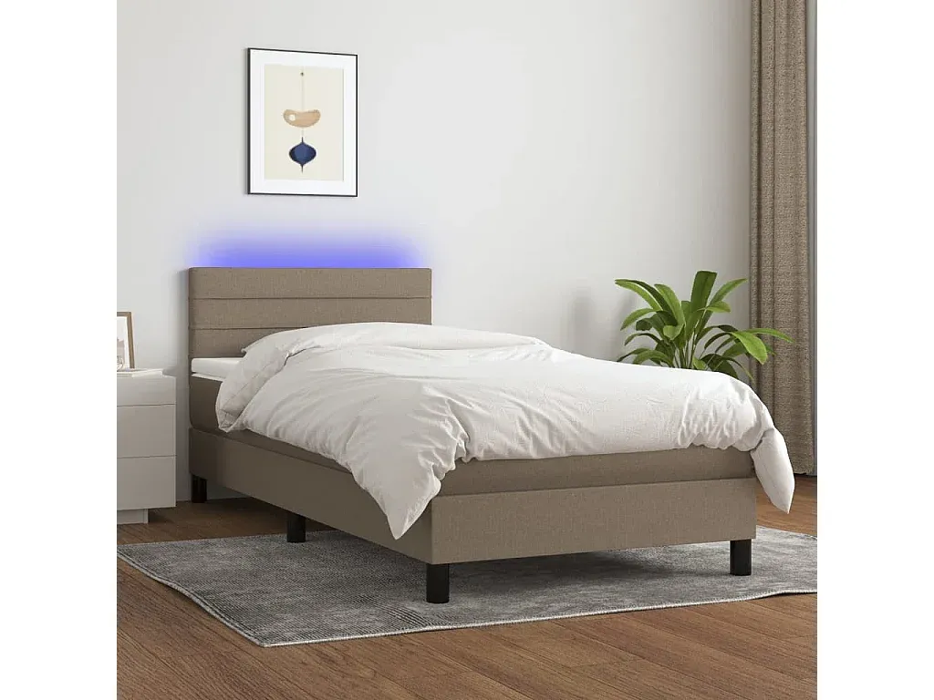 Komfortables Boxspringbett mit LED-Beleuchtung 90x200 cm-decororise