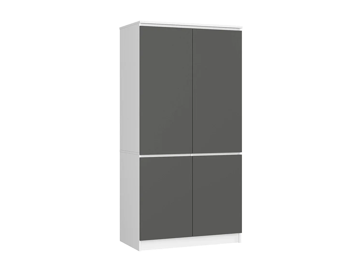 Großer Kleiderschrank mit 4 Türen und Regalböden, B90xH180xT51 cm-decororise