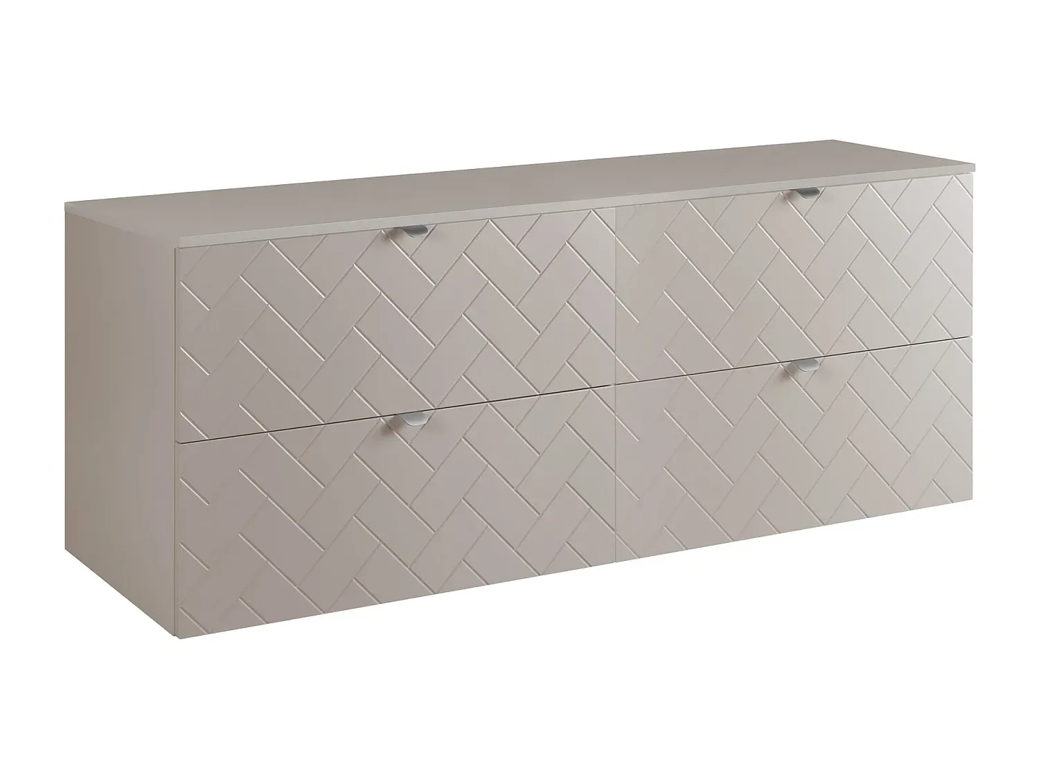 Modernes Badezimmermöbelset in Kaschmir mit silbernen Griffen-decororise