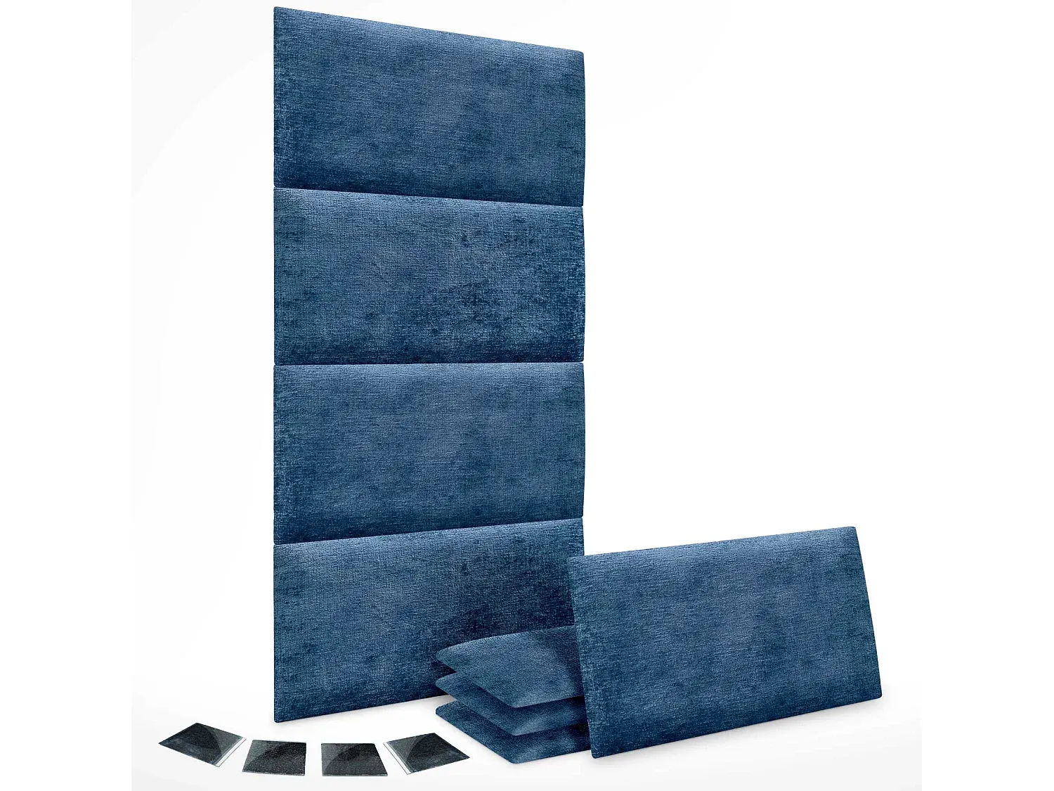 8er-Set umweltfreundliche akustische Wandpaneele, selbstklebend, schallabsorbierend, in Blau, 60 x 40 cm-decororise