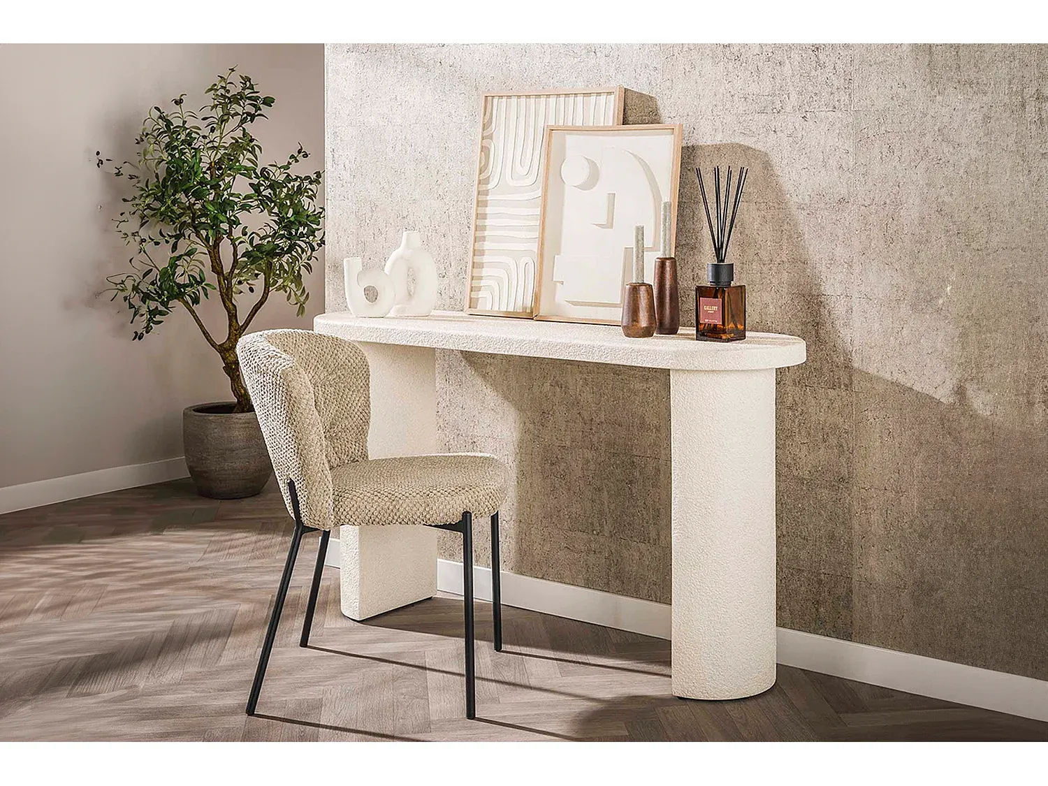 Moderner Schminktisch mit Marmoroberfläche 40 x 140 cm-decororise