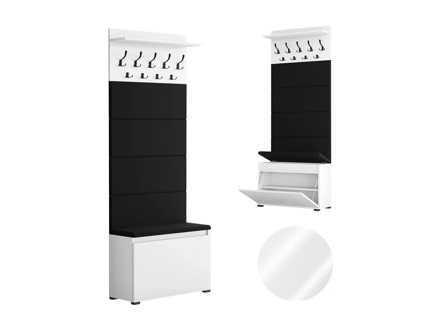 Flurschrank mit Sitzgelegenheit und Haken-decororise
