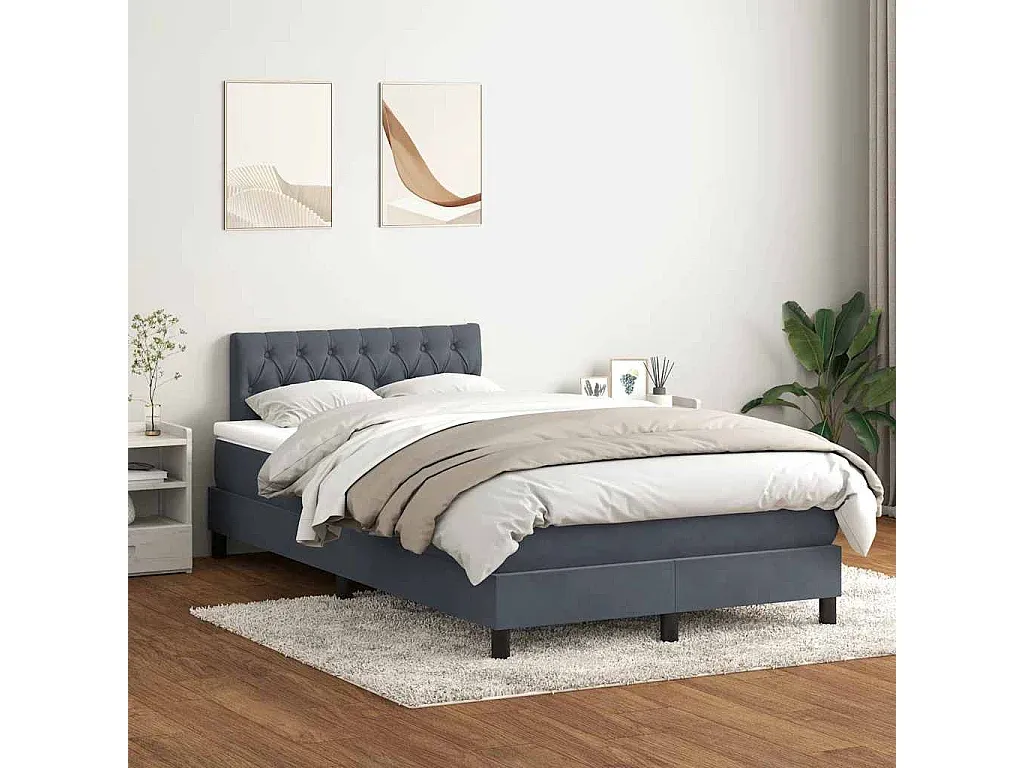 Komfortables Polsterbett Dunkelgrau 120x210 cm-decororise