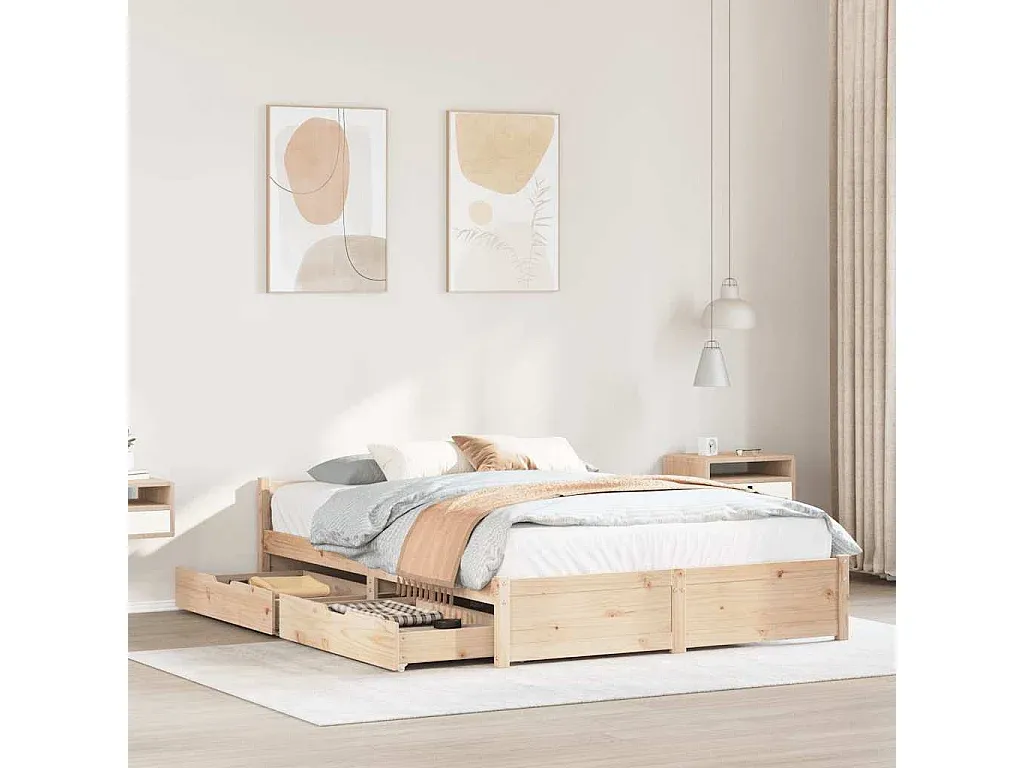 Holzbett in Kiefer 120x200 cm-decororise