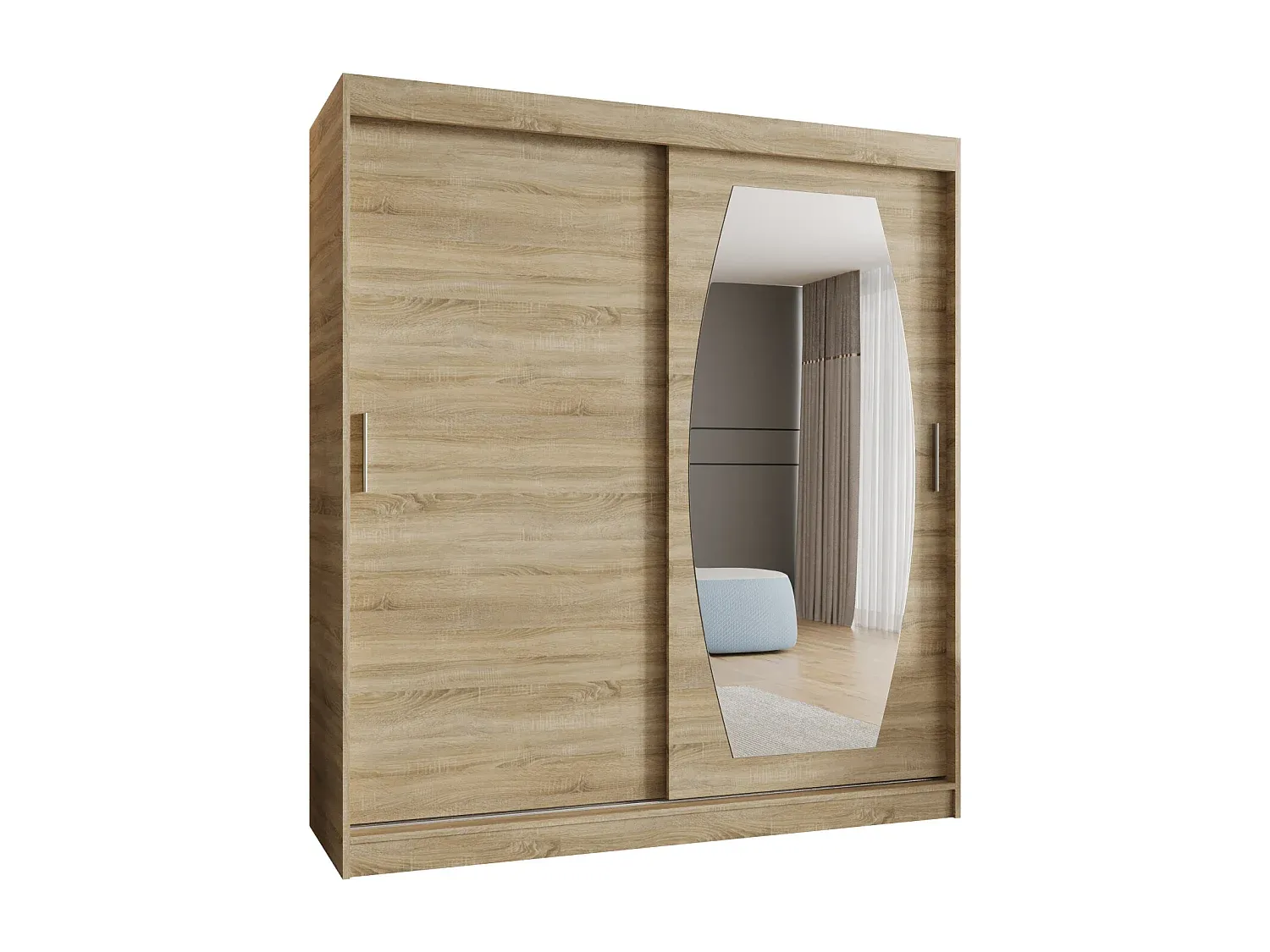 Großer Kleiderschrank mit Schiebetüren, Eiche Sonoma-decororise