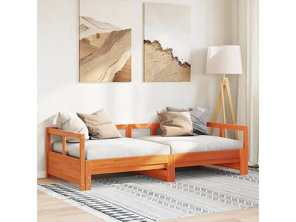 Holztagesbett 80x200 cm in Wachsbraun-decororise