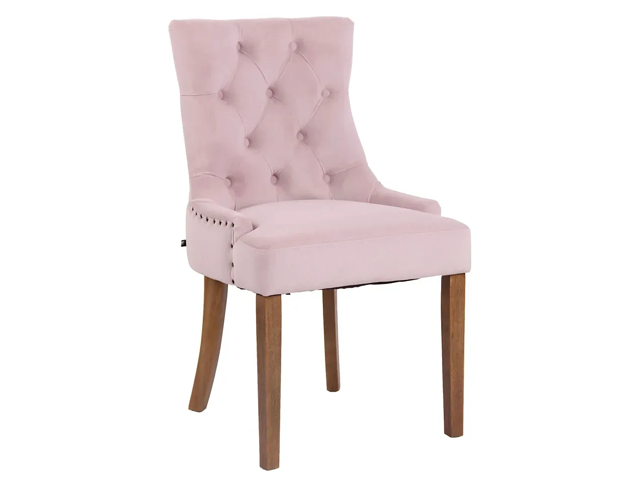 Komfortabler Esszimmerstuhl aus Samt in Pink-decororise