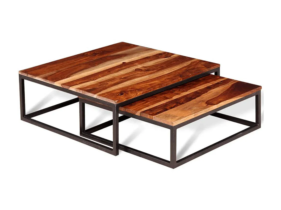 Beistelltisch-Set aus Massivholz, 2-teilig-decororise