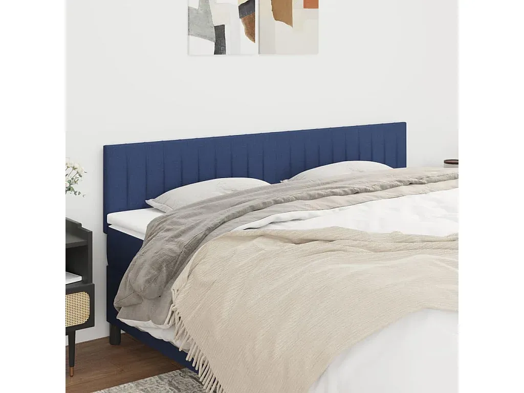 Kopfteil für Bett, Blau, Stoff 100x5x78/88 cm-decororise