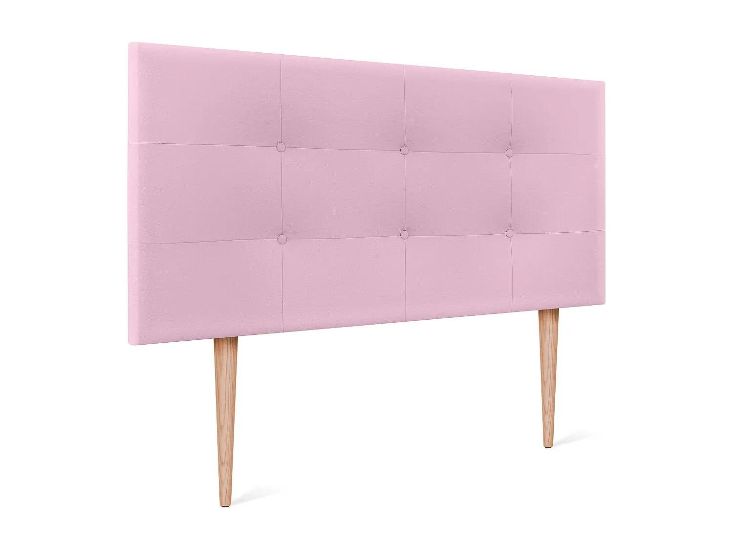 Gepolstertes Kopfteil aus Kunstleder mit Bettbeinen, 95 x 115 cm, Rosa-decororise